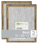 Filtrete FPL19-2PK-24 Flat Panel Air Filter, 20 in L, 12 in W, 2 MERV, For: Air Conditioner, Furnace and HVAC System